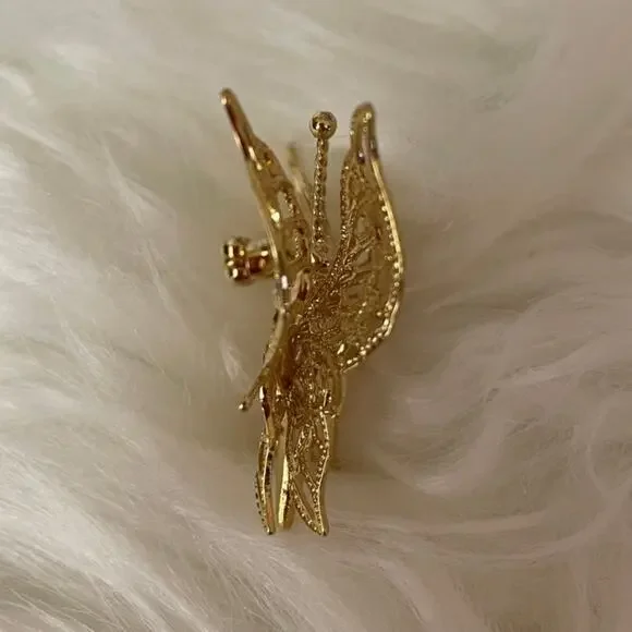 MONET NEW YORK Vintage NWT Gold Tone 3 D Butterfly Brooch Pin - Picture 5 of 5